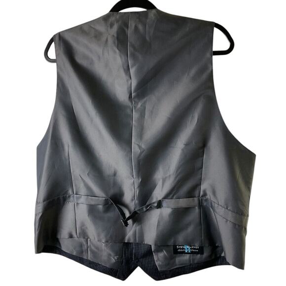 Steve Harvey Celebrity Edition Men Large Black Gray Houndstooth Vest Formal Wear - Picture 2 of 10
